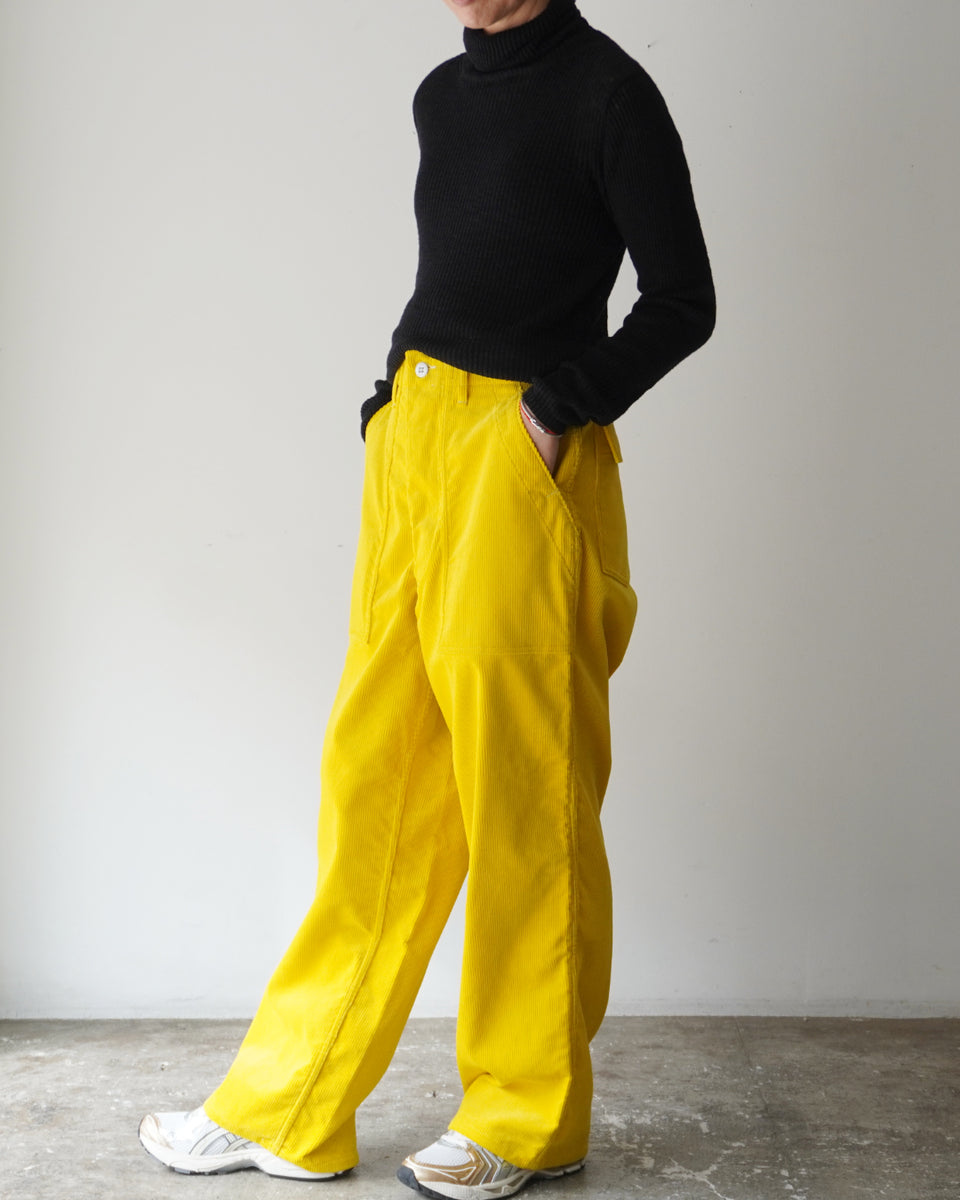 TUKI baker pants / yellow / 9 wale corduroy 通販 ベイカー