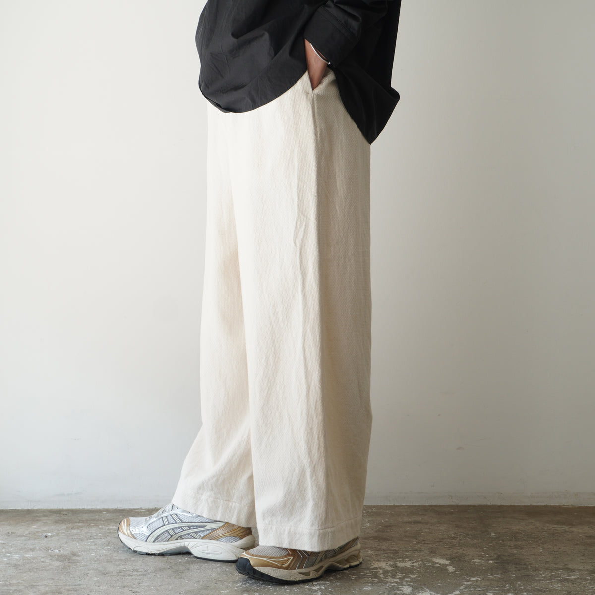 値下げ【美品】ゴーシュ リネンコットンドビー 8分丈ワイドパンツ 166748599.jpg?cmsp_timestamp=