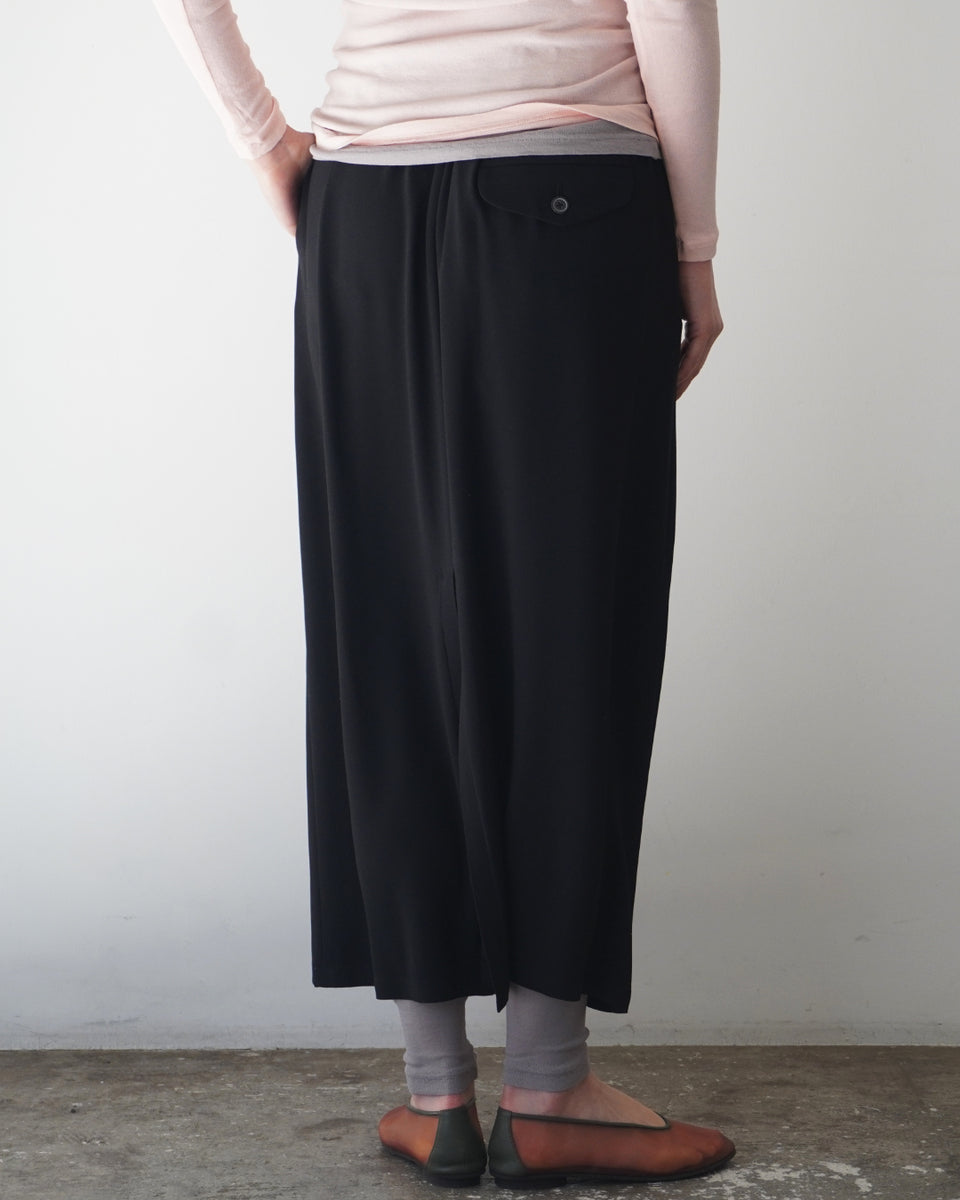 【おさら】ゴーシュ　コットンサテンロングスカート ゴーシュ バックサテンブラック ロングスカート【正規販売店】 通販 服