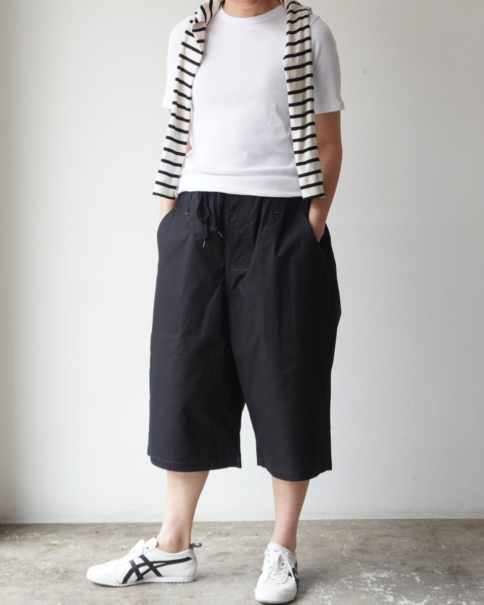TUKI big shorts / black / double gabardine 通販【正規販売店