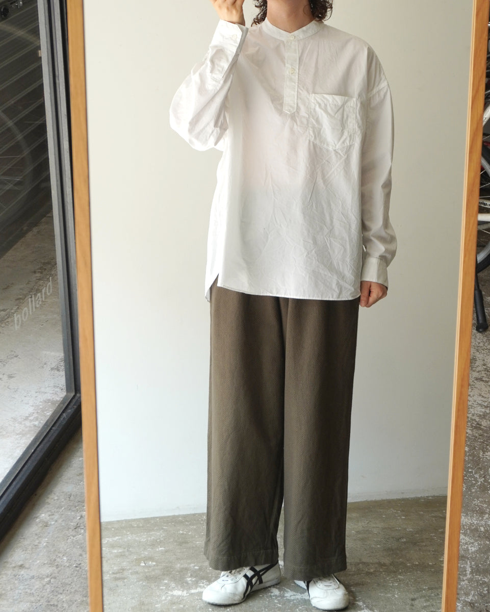 値下げ【美品】ゴーシュ リネンコットンドビー 8分丈ワイドパンツ ゴーシュ リネンコットンドビー ギャザーワイドパンツ - SUSCON