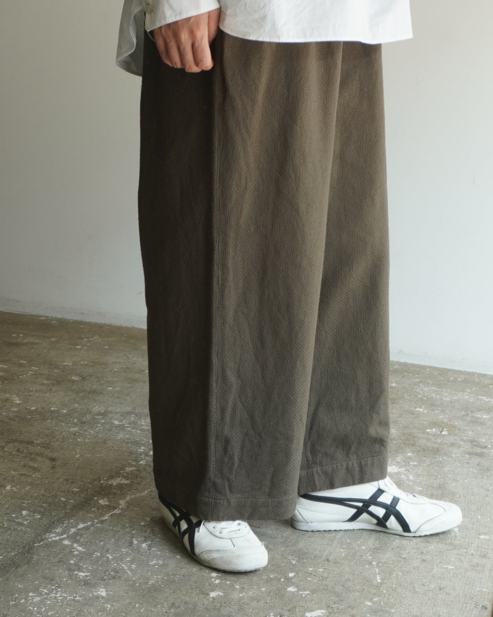 値下げ【美品】ゴーシュ リネンコットンドビー 8分丈ワイドパンツ ゴーシュ リネンコットンドビー ギャザーワイドパンツ - SUSCON