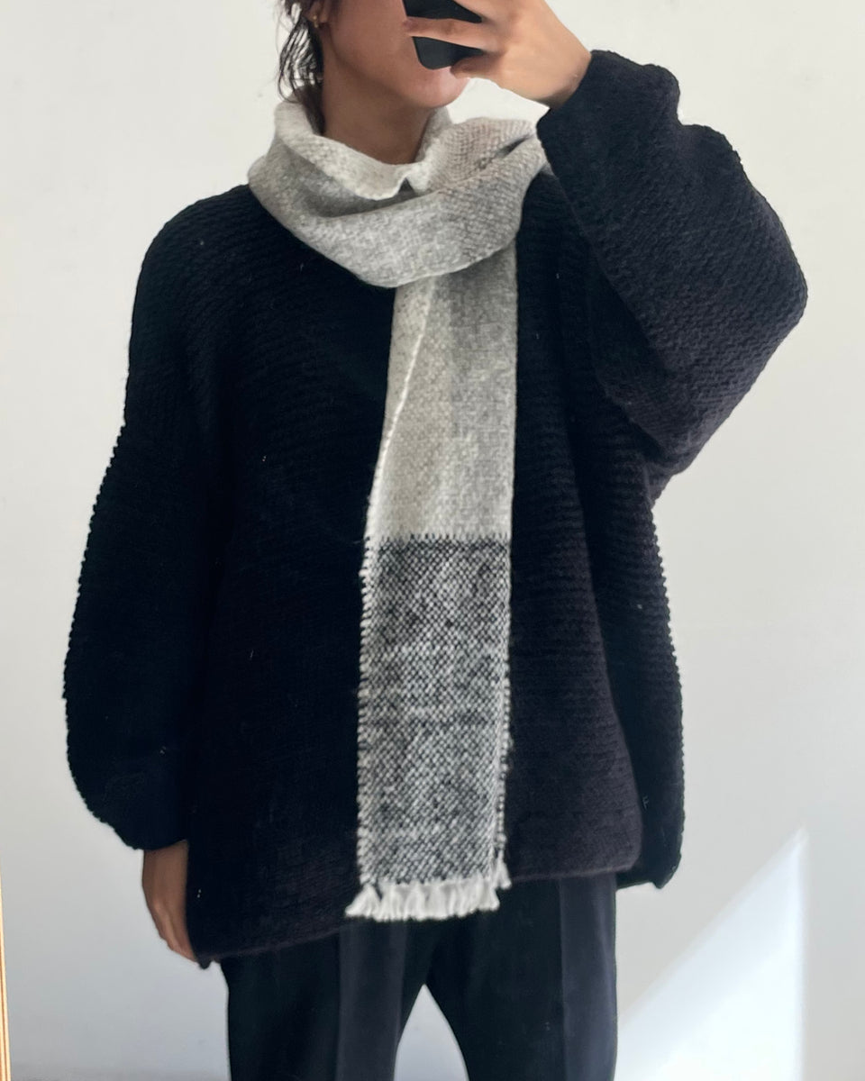 ゴーシュ　ベビーアルパカストール　ブラック ゴーシュ ベビーアルパカウールストール 服 通販 ストール