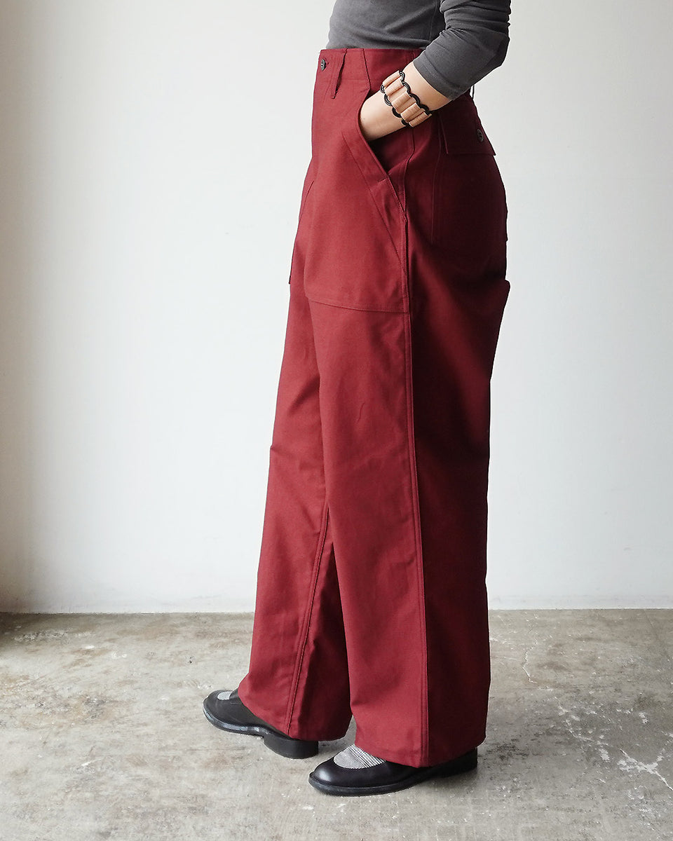 TUKI baker pants / maroon / 2 ply sateen【正規通販店】 – bollard