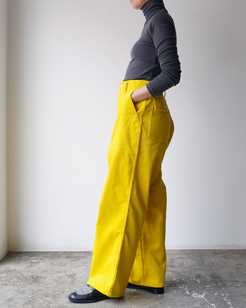 TUKI baker pants / yellow / 9 wale corduroy 通販 ベイカーパンツ 