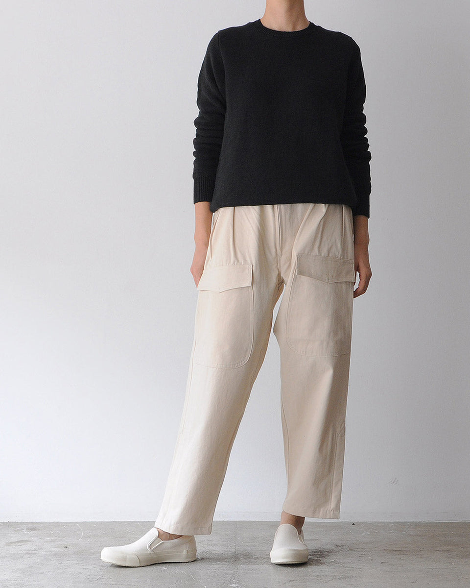 美品！ TUKI　パイロットパンツ TUKI pilot pants / ecru / gabardine【正規通販店】 パイロットパンツ