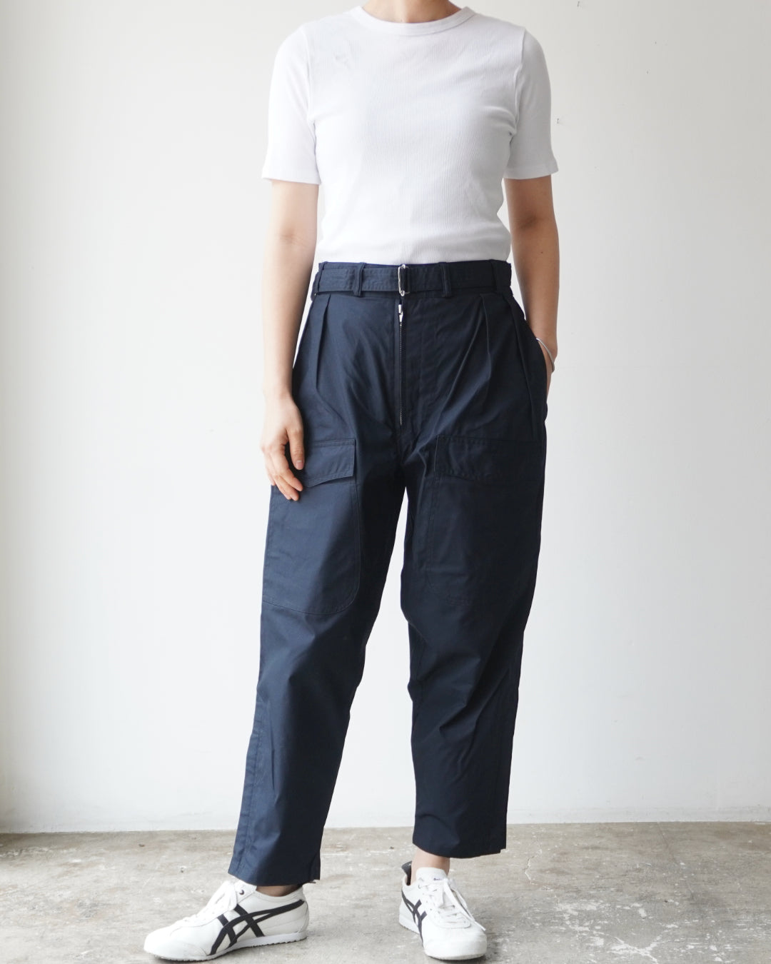 TUKI pilot pants / navy blue / oxford / size0,4