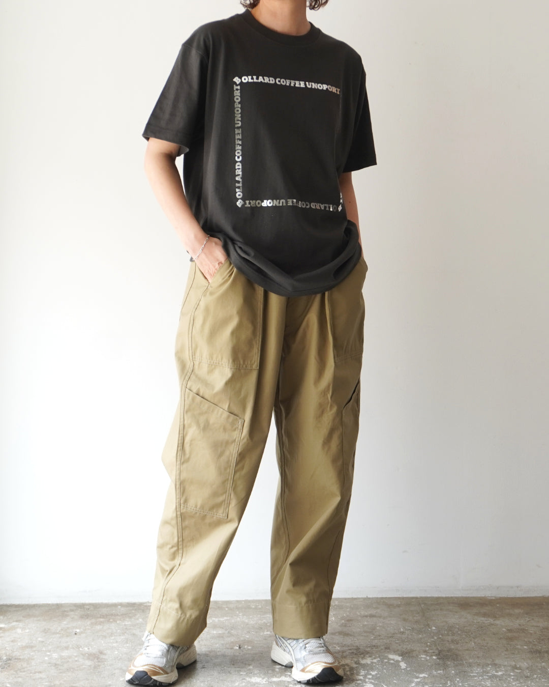 【銀箔】ロゴフレーム Tシャツ【2色】BOLLARD COFFEE
