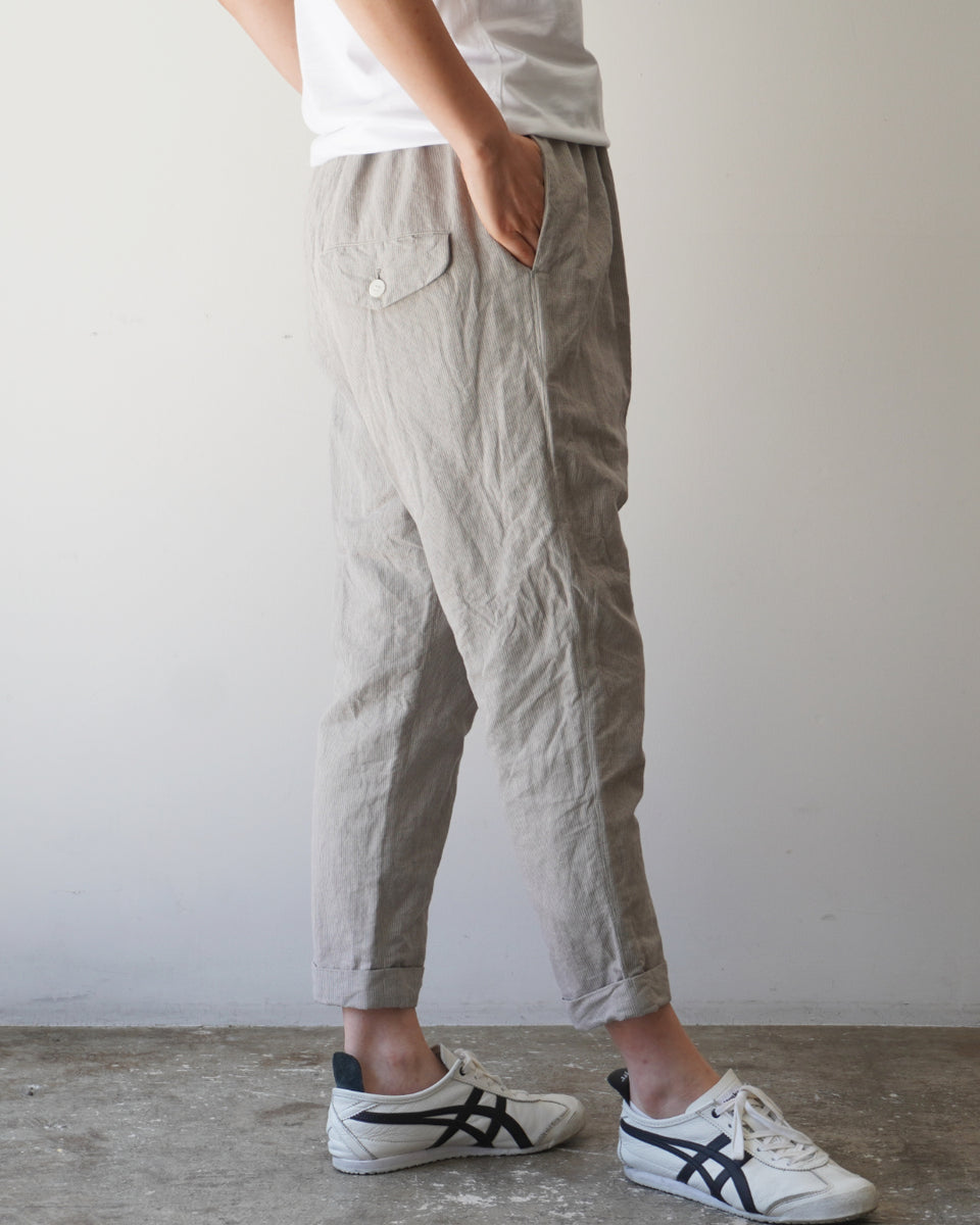 ゴーシュリネンコットンストライプ テーパードパンツ 通販【正規販売店