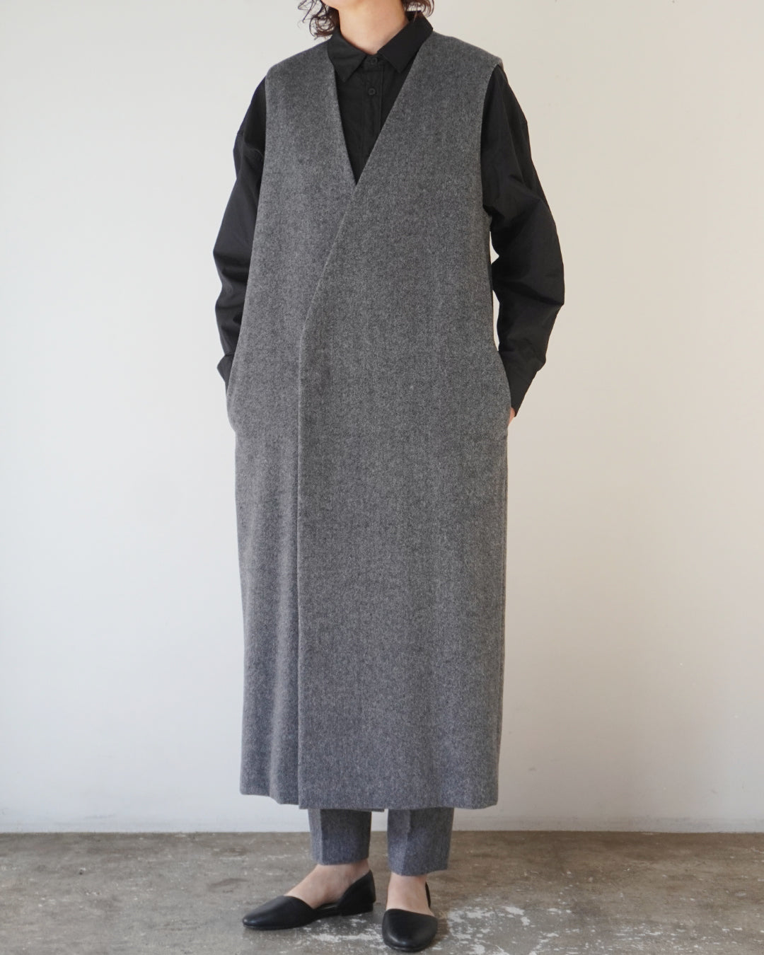 ゴーシュ ウールベロア ベストコート /  グレー