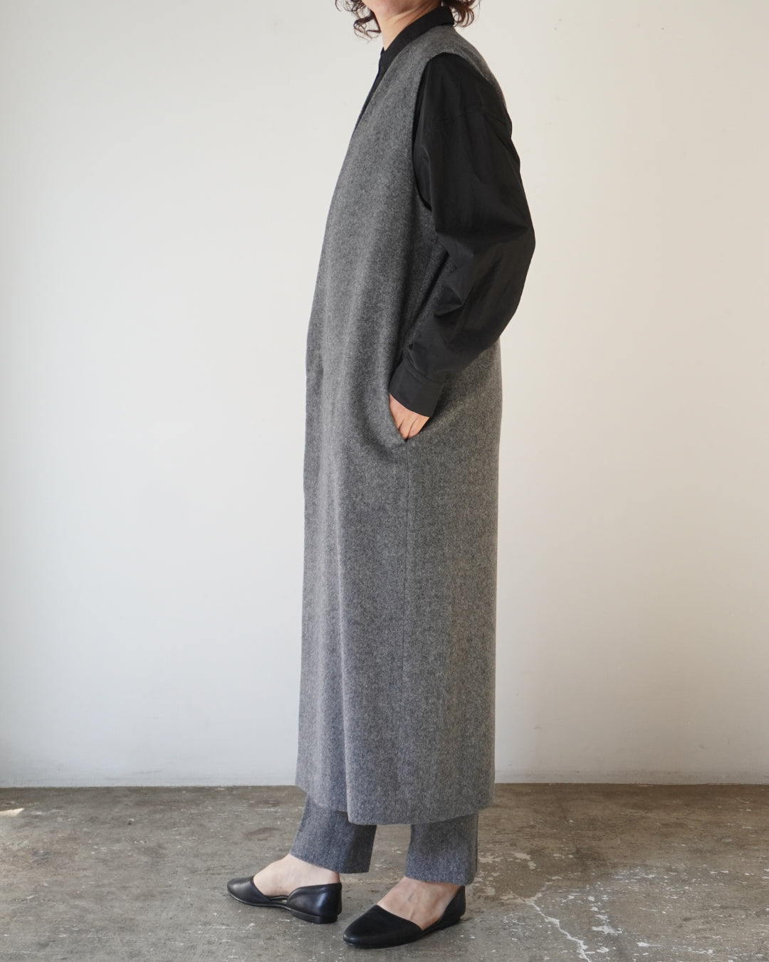 ゴーシュ ウールベロア ベストコート /  グレー