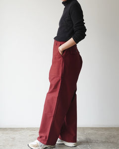 TUKI baker pants / maroon / 2ply sateen / size0,1