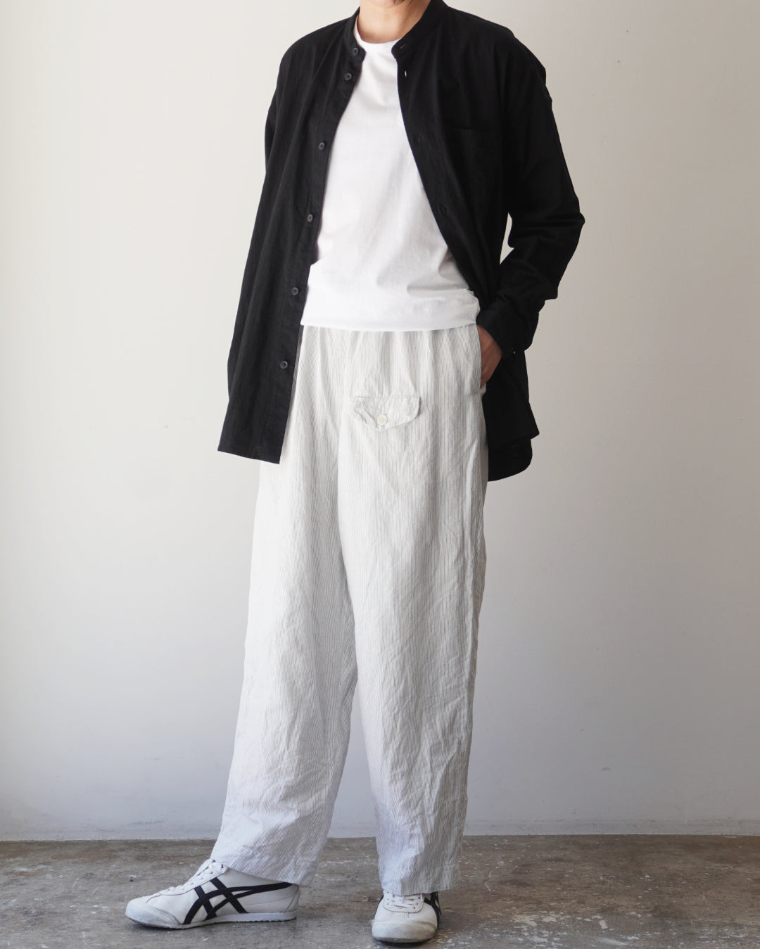 417u*ハトラ hatra コットン リネン 巻き ワイド パンツ ゴーシュ