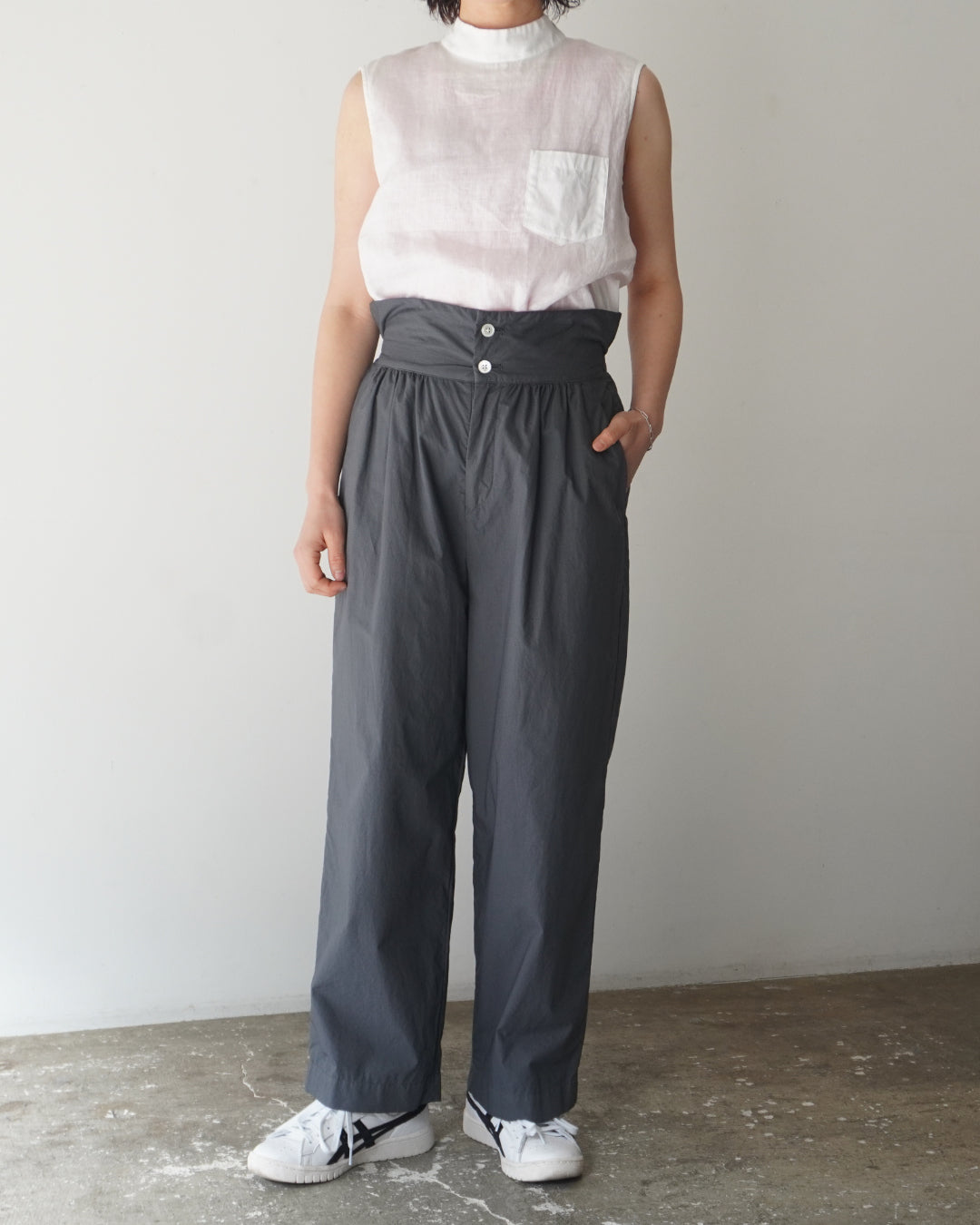 ゴーシュ 80/1タイプライター ワイドパンツ【正規販売店】通販 服 ハイ