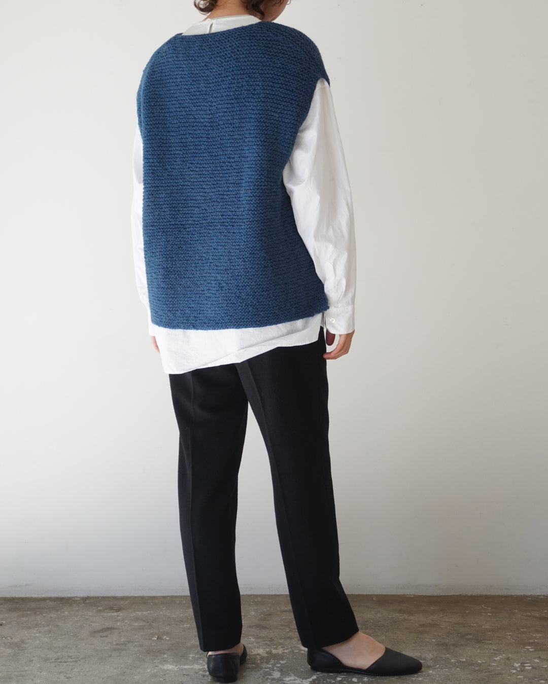 ゴーシュ アルパカウールハンドニット ベスト / ブルー