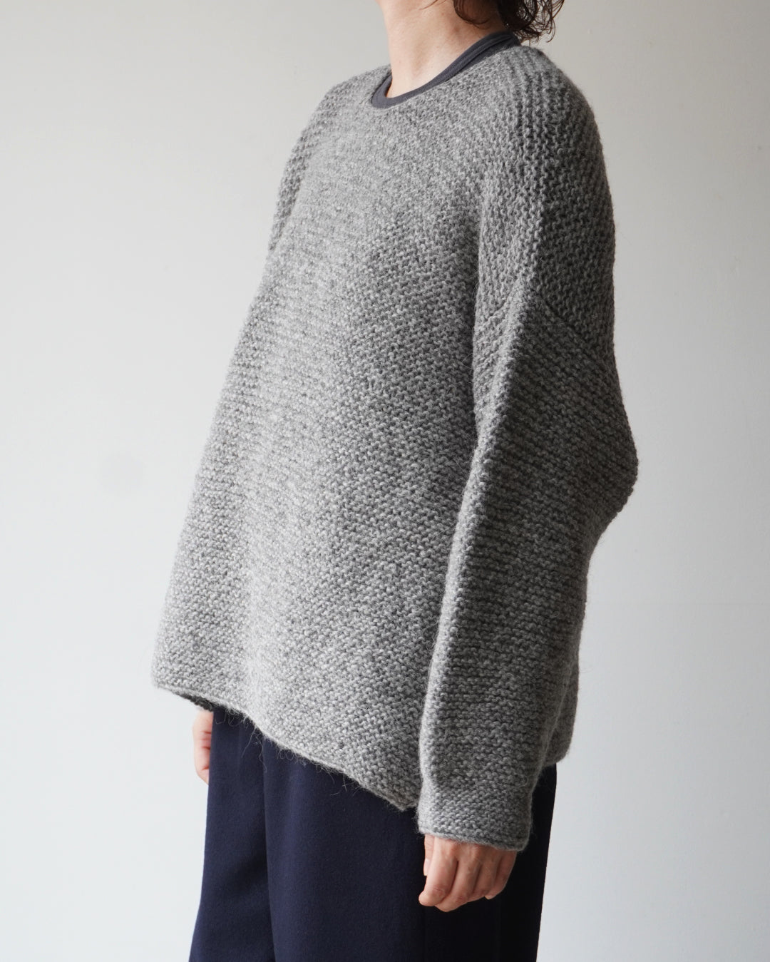 ゴーシュ アルパカウールハンドニット 長袖 / ライトグレー