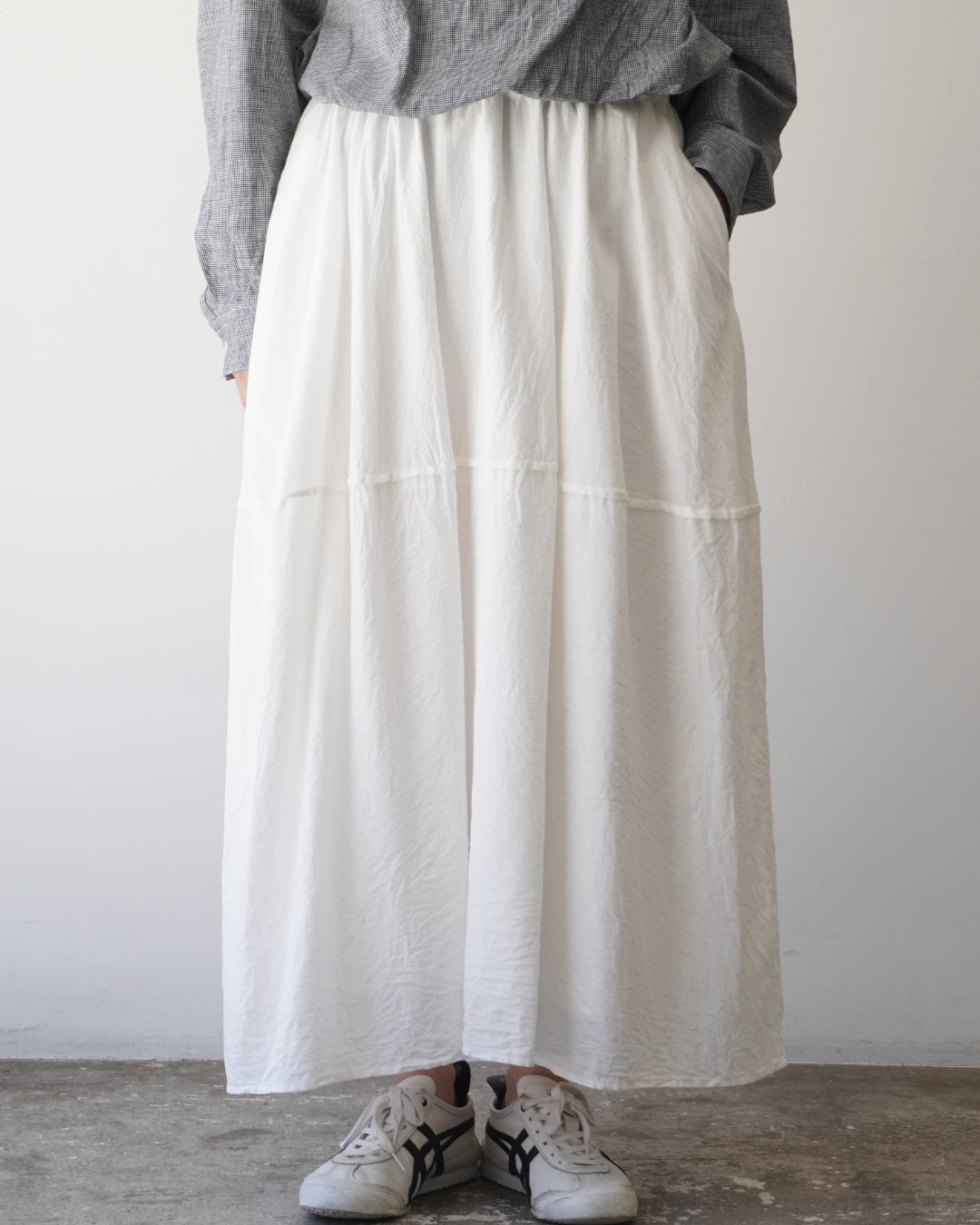 ゴーシュ リネン コットン ギャザースカート○2○ピンク 定価￥28.000