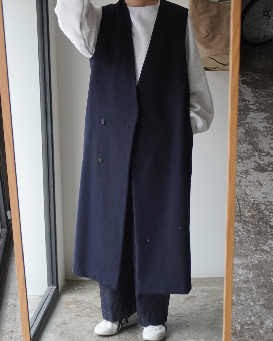 ゴーシュ ウールベロア ベストコート /  ネイビー