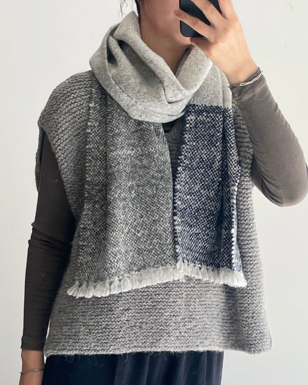 ゴーシュ　ベビーアルパカストール　ブラック ゴーシュ 服][ベビーアルパカウールストール][G244-A003][ブラック]