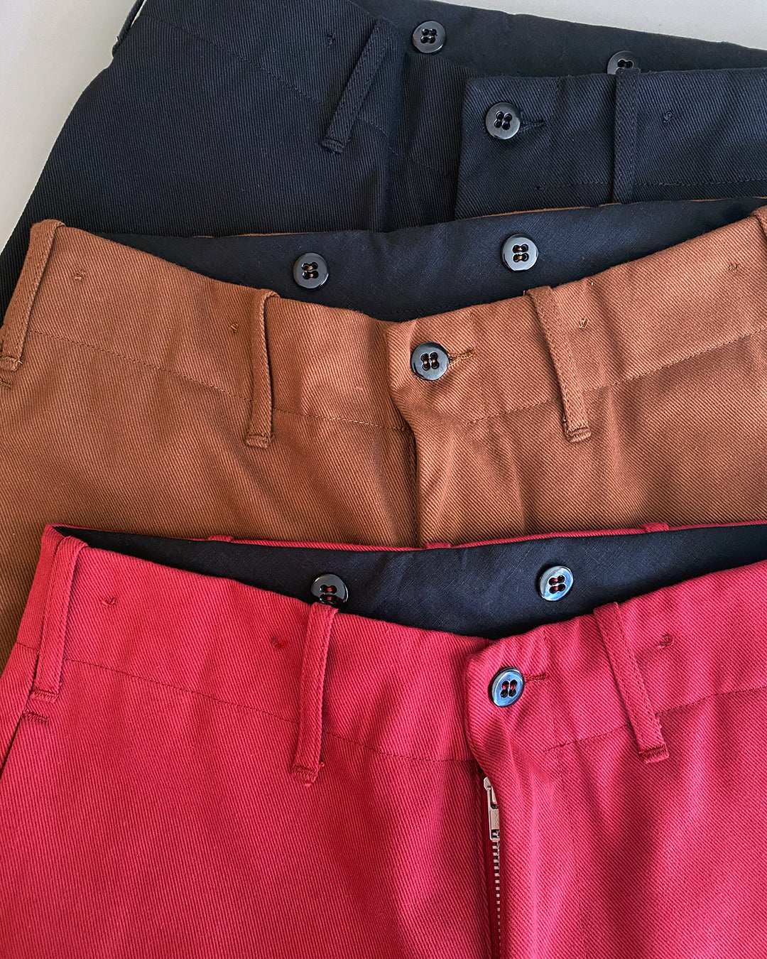 TUKI s/s slim trousers / brown / katsuraghi drill / size1