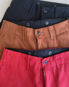 TUKI s/s slim trousers / brown / katsuraghi drill / size1