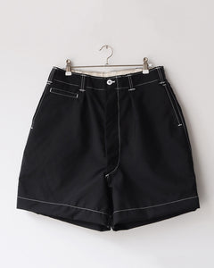 TUKI field shorts / black / polyester canvas