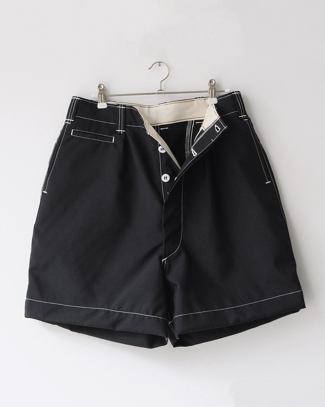 TUKI field shorts / black / polyester canvas /size0
