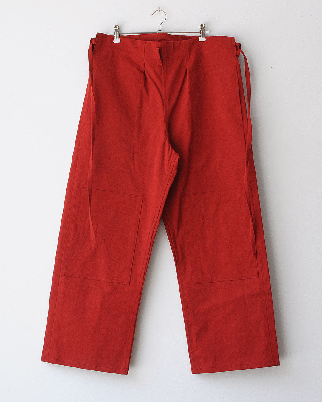 TUKI karate pants / red / solid twill