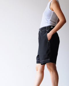 TUKI field shorts / black / polyester canvas /size0