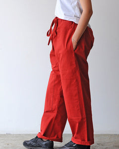 TUKI karate pants / red / solid twill